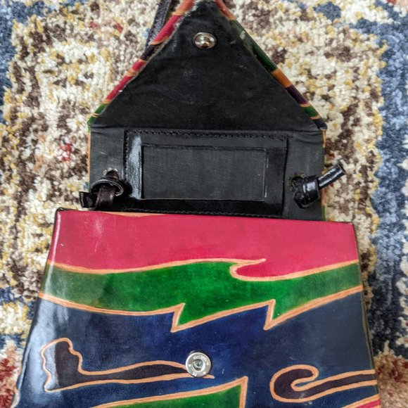 Mini Genuine Leather Purse Made in Italy Abstract - Picture 3 of 6